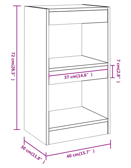 Загрузите изображение в средство просмотра галереи, Bibliotecă/Separator cameră, gri beton, 40x30x72 cm Lando - Lando
