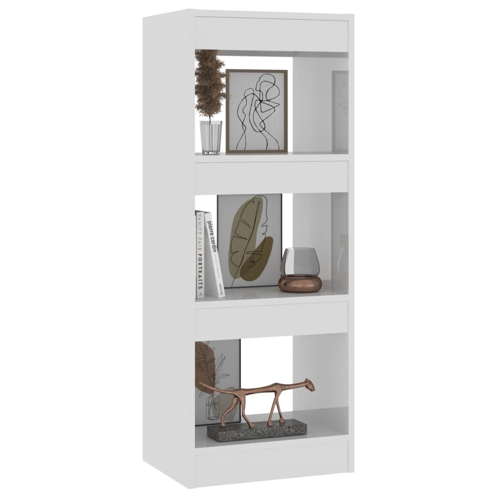 Bibliotecă/Separator cameră, alb extralucios, 40x30x103 cm, PAL Lando - Lando