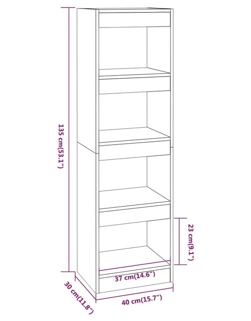 Încărcați imaginea în vizualizatorul Galerie, Bibliotecă/Separator cameră, gri beton, 40x30x135 cm Lando - Lando
