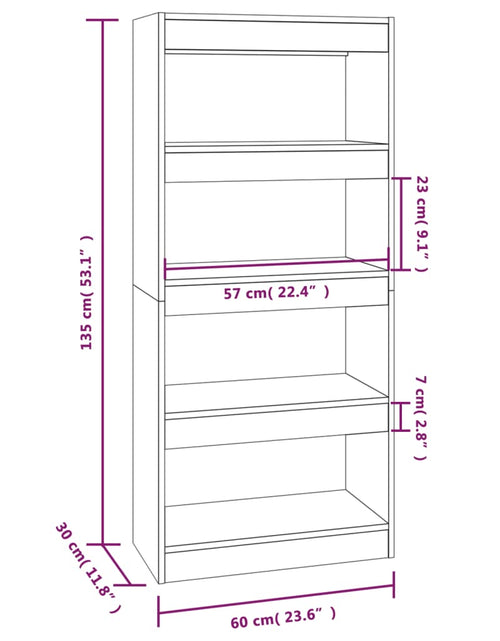 Încărcați imaginea în vizualizatorul Galerie, Bibliotecă/Separator cameră, alb, 60x30x135 cm, lemn prelucrat Lando - Lando
