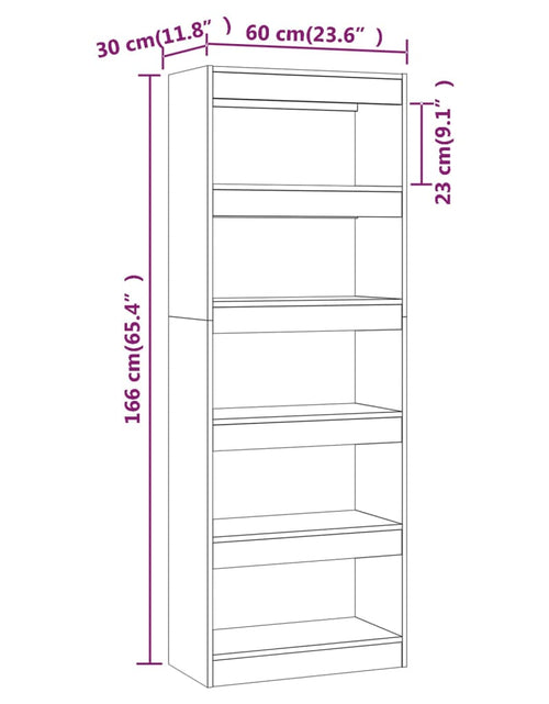 Загрузите изображение в средство просмотра галереи, Bibliotecă/Separator cameră, stejar sonoma, 60x30x166 cm, PAL Lando - Lando
