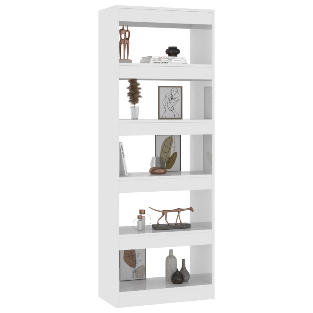 Bibliotecă/Separator cameră alb extralucios, 60x30x166 cm PAL Lando - Lando