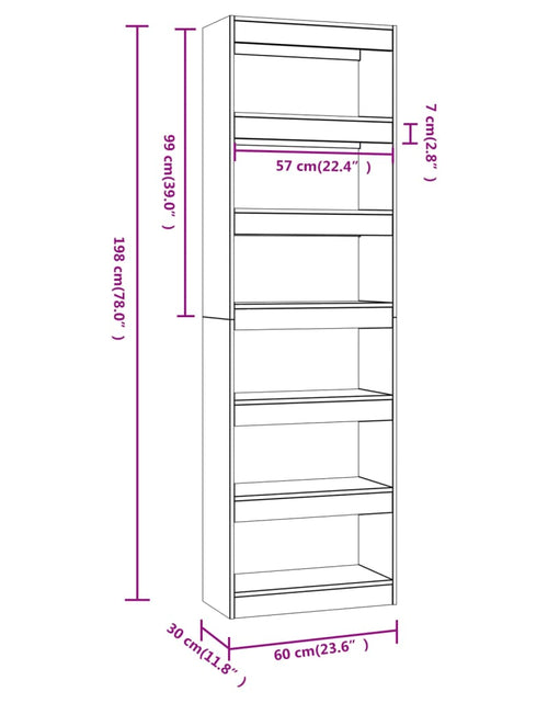 Încărcați imaginea în vizualizatorul Galerie, Bibliotecă/Separator cameră, alb extralucios, 60x30x198 cm Lando - Lando
