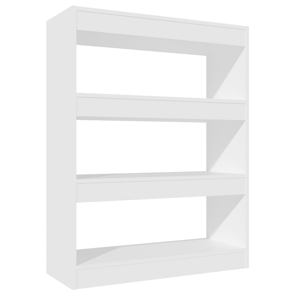 Bibliotecă/Separator cameră, alb, 80x30x103 cm, lemn compozit Lando - Lando
