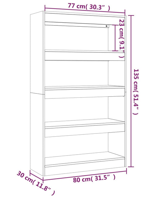 Încărcați imaginea în vizualizatorul Galerie, Bibliotecă/Separator cameră, alb, 80x30x135 cm, PAL Lando - Lando
