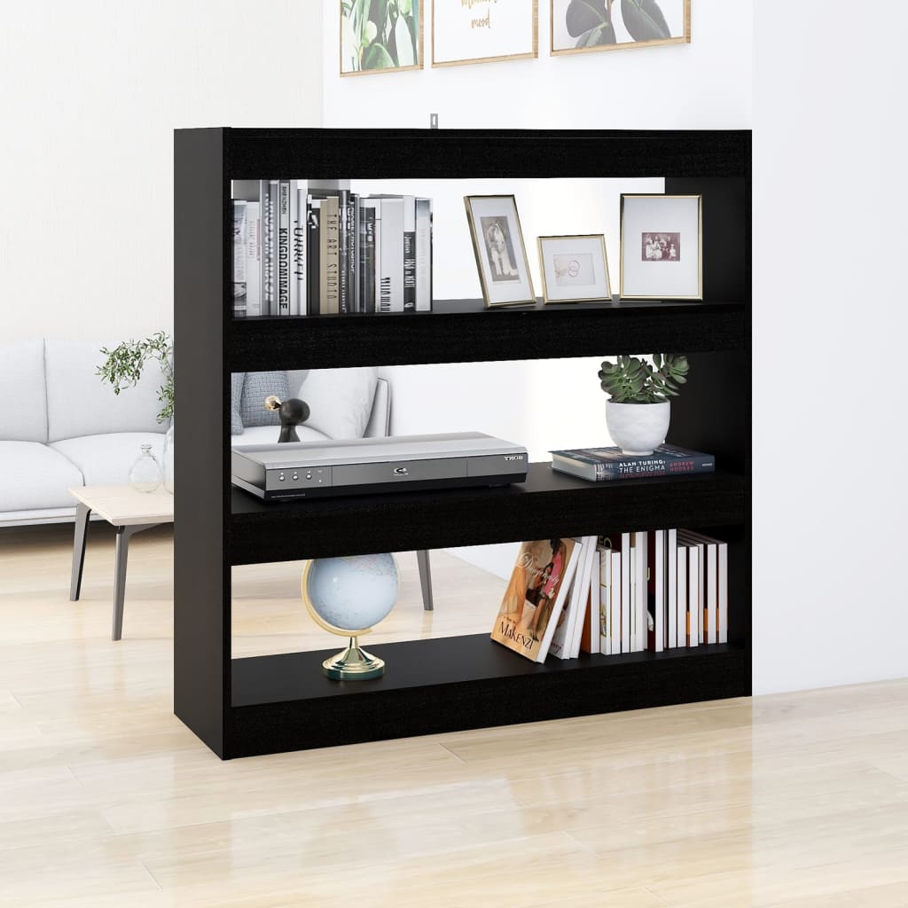 Bibliotecă/Separator cameră, negru, 100x30x103 cm Lando - Lando