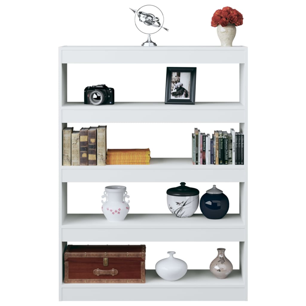 Bibliotecă/Separator cameră, alb extralucios, 100x30x135 cm Lando - Lando