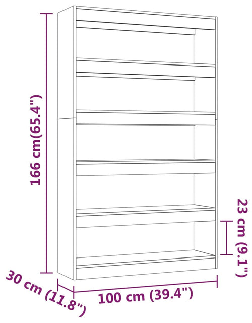 Загрузите изображение в средство просмотра галереи, Bibliotecă/Separator cameră, gri beton, 100x30x166 cm Lando - Lando
