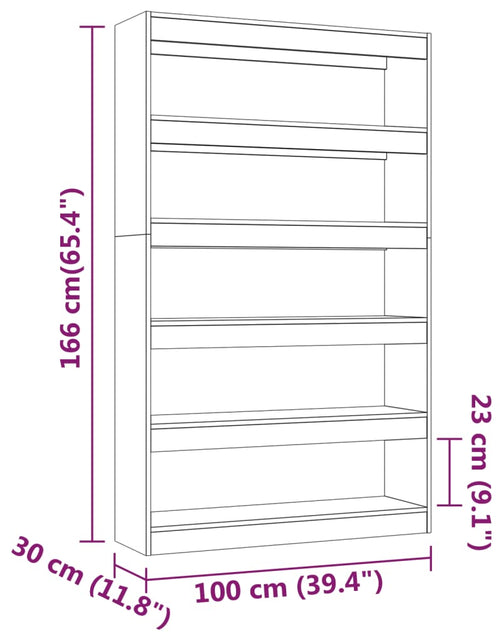 Încărcați imaginea în vizualizatorul Galerie, Bibliotecă/Separator cameră, alb extralucios, 100x30x166 cm Lando - Lando
