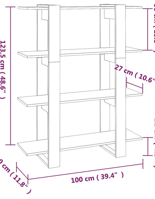 Încărcați imaginea în vizualizatorul Galerie, Bibliotecă/Separator cameră, gri sonoma, 100x30x123,5 cm Lando - Lando
