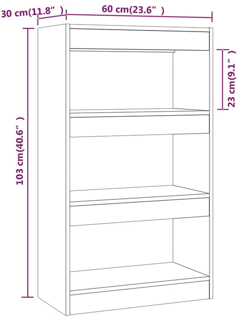 Încărcați imaginea în vizualizatorul Galerie, 813604 Book Cabinet/Room Divider Brown Oak 60x30x103 cm Chipboard Lando - Lando
