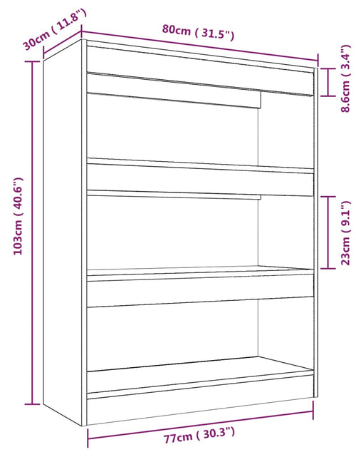 Încărcați imaginea în vizualizatorul Galerie, Bibliotecă/Separator cameră, stejar, 80x30x103cm, lemn compozit Lando - Lando
