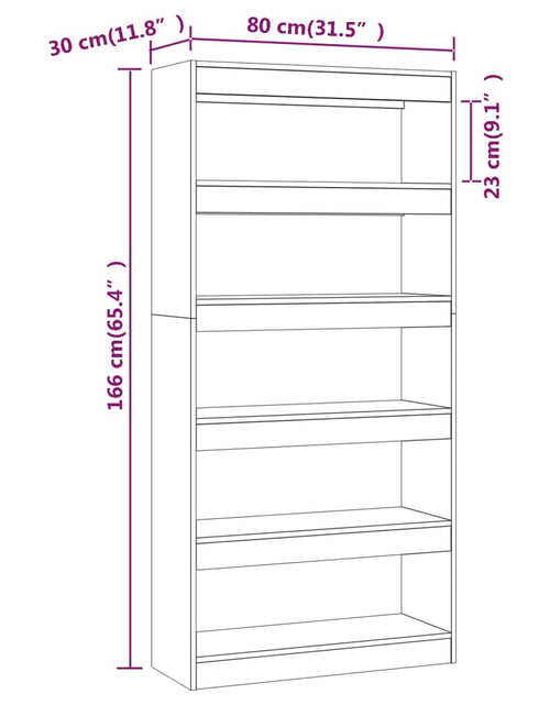 Încărcați imaginea în vizualizatorul Galerie, Bibliotecă/Separator cameră, gri sonoma, 80x30x166 cm, PAL Lando - Lando
