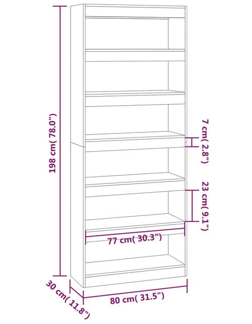 Încărcați imaginea în vizualizatorul Galerie, Bibliotecă/Separator cameră, gri sonoma, 80x30x198 cm, PAL Lando - Lando
