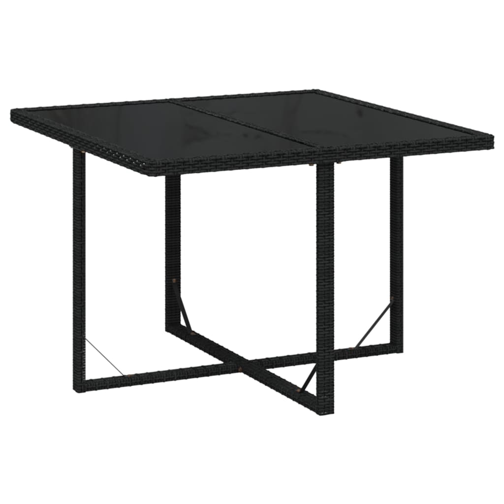 Set mobilier de grădină cu perne, 5 piese, negru, poliratan - Lando