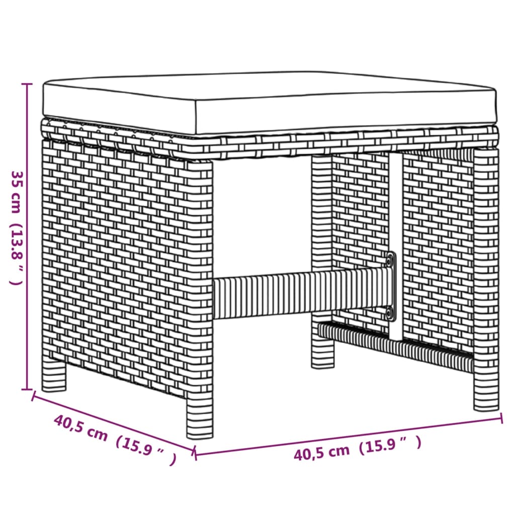 Set mobilier pentru grădină cu perne, 9 piese, bej, poliratan - Lando