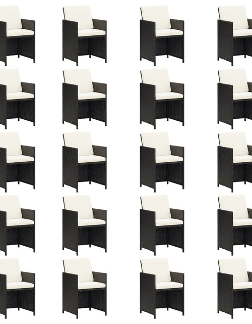 Încărcați imaginea în vizualizatorul Galerie, Set mobilier de grădină cu perne, 21 piese, negru, poliratan - Lando
