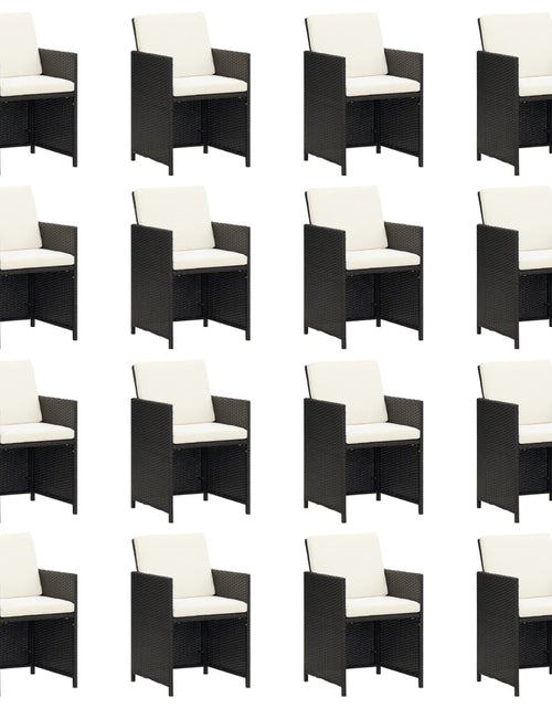 Încărcați imaginea în vizualizatorul Galerie, Set mobilier de grădină cu perne, 21 piese, negru, poliratan - Lando
