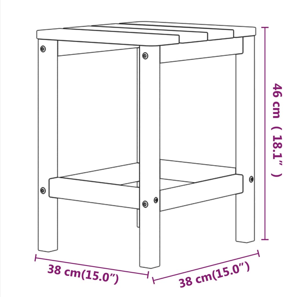 Scaun de grădină Adirondack cu masă, maro, HDPE - Lando