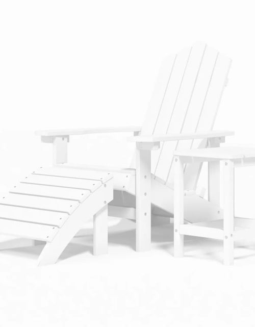 Încărcați imaginea în vizualizatorul Galerie, Scaun de grădină Adirondack cu masă și taburet, alb, HDPE - Lando
