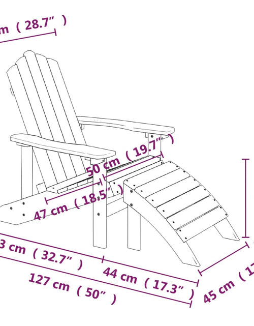 Încărcați imaginea în vizualizatorul Galerie, Scaun de grădină Adirondack cu masă și taburet, alb, HDPE - Lando
