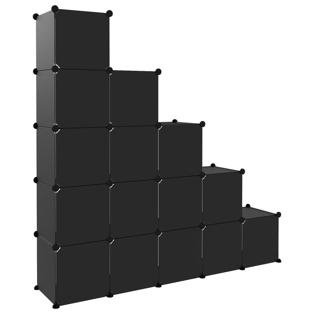 Organizator cub de depozitare, 15 cuburi, negru, PP - Lando