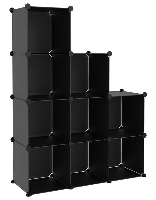 Încărcați imaginea în vizualizatorul Galerie, Organizator cub de depozitare, 9 cuburi, negru, PP Lando - Lando
