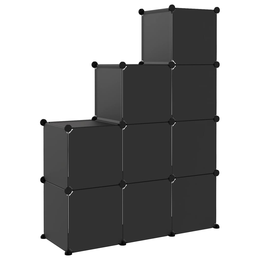 Organizator cub de depozitare, 9 cuburi, negru, PP Lando - Lando