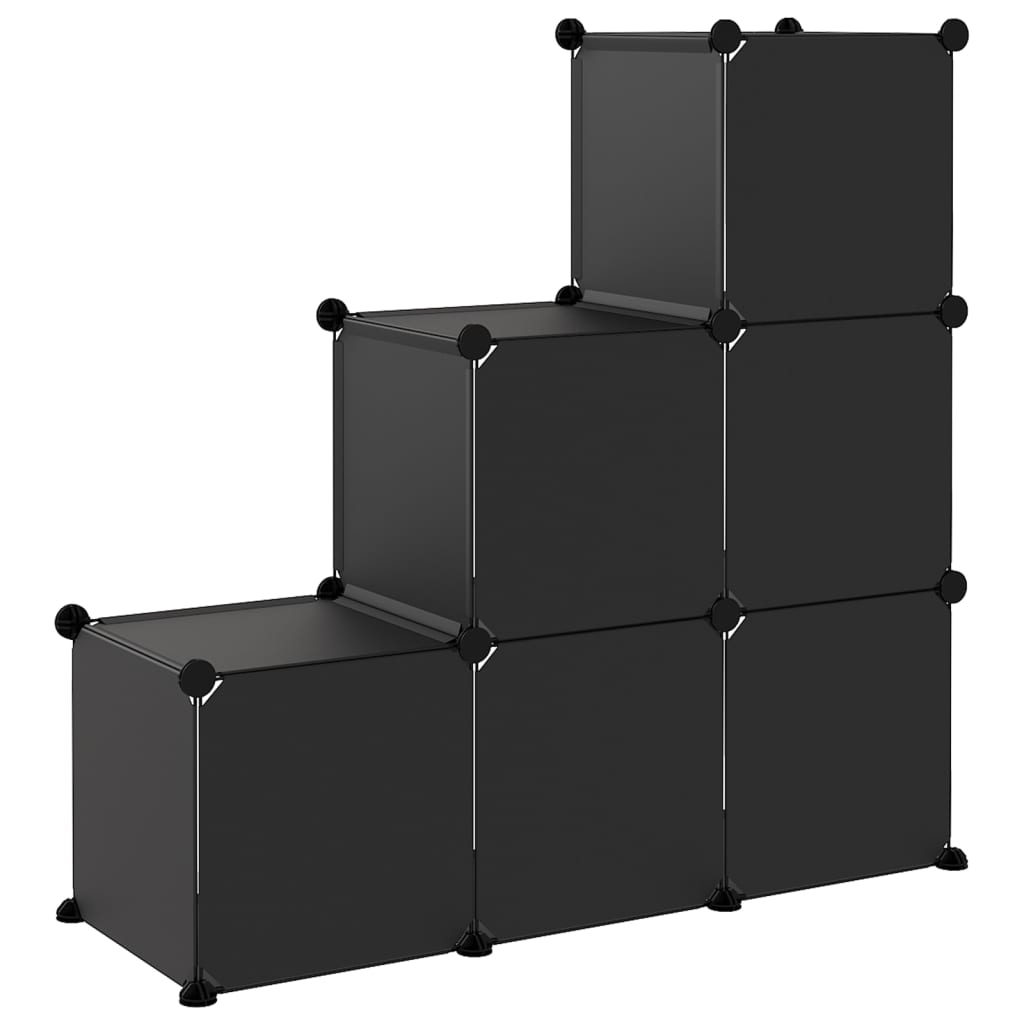 Organizator cub de depozitare, 6 cuburi, negru, PP Lando - Lando