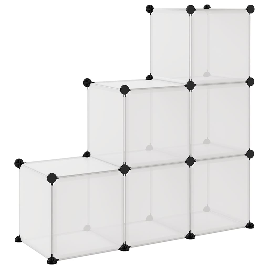 Organizator cub de depozitare, 6 cuburi, transparent, PP Lando - Lando