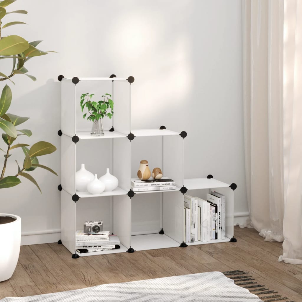 Organizator cub de depozitare, 6 cuburi, transparent, PP Lando - Lando