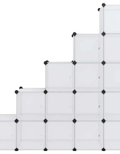 Загрузите изображение в средство просмотра галереи, Organizator cub de depozitare cu uși, 15 cuburi, transparent PP Lando - Lando
