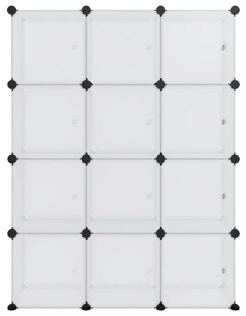 Încărcați imaginea în vizualizatorul Galerie, Organizator cub de depozitare cu uși, 12 cuburi, transparent PP Lando - Lando
