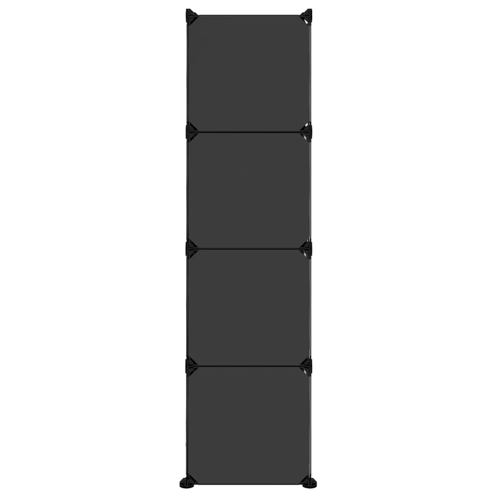 Organizator cub de depozitare cu uși, 12 cuburi, negru, PP Lando - Lando