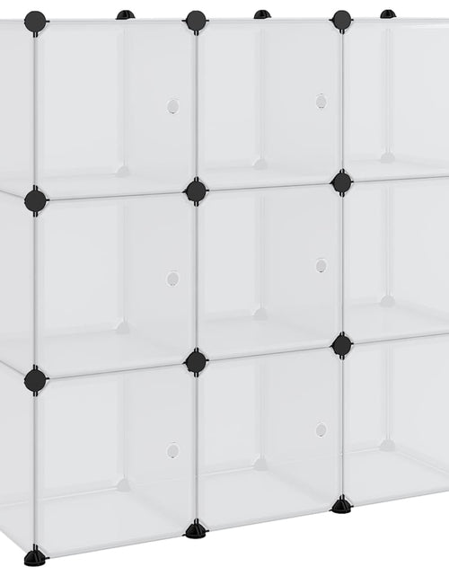 Загрузите изображение в средство просмотра галереи, Organizator cub de depozitare cu uși, 9 cuburi, transparent PP Lando - Lando
