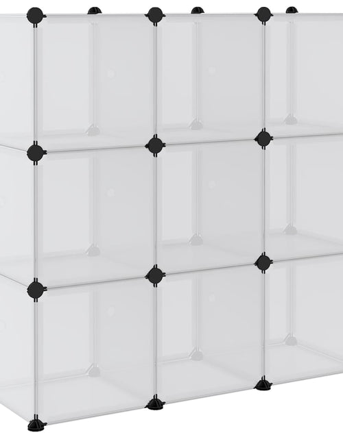 Загрузите изображение в средство просмотра галереи, Organizator cub de depozitare cu uși, 9 cuburi, transparent PP Lando - Lando
