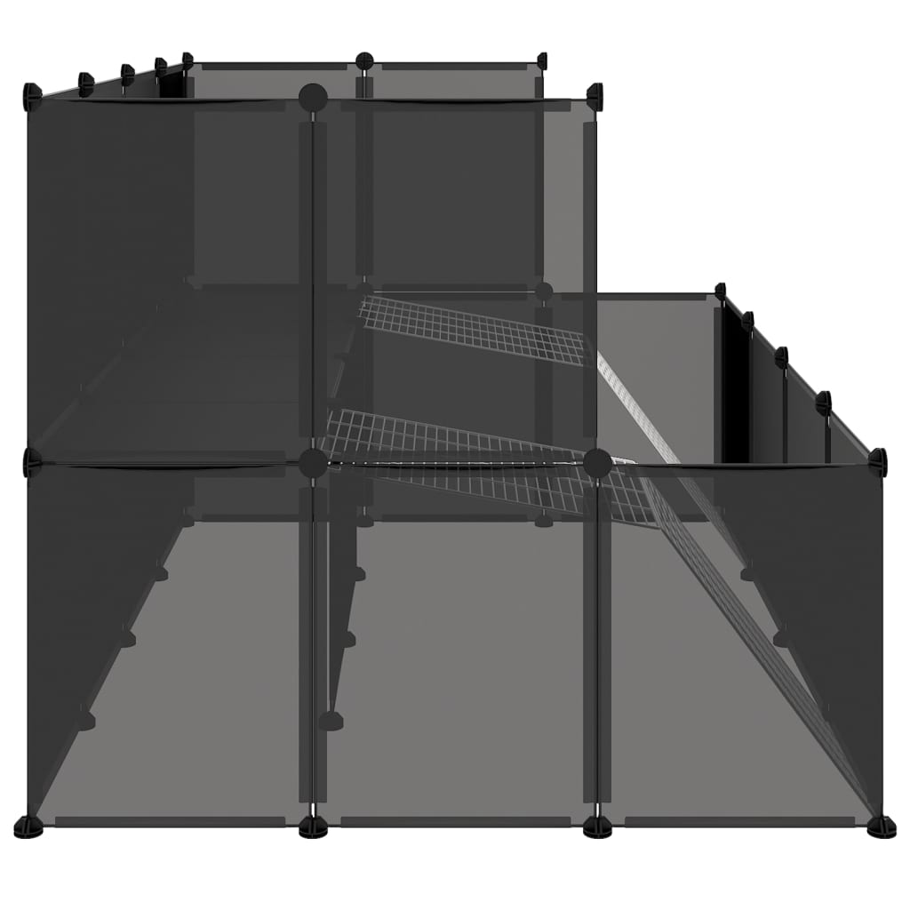 Cușcă pentru animale mici, negru, 143x107x93 cm, PP și oțel Lando - Lando