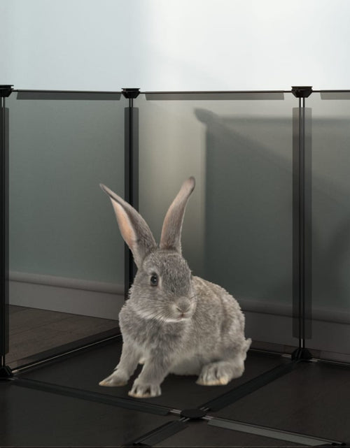 Încărcați imaginea în vizualizatorul Galerie, Cușcă pentru animale mici, negru, 144x74x46,5 cm, PP și oțel Lando - Lando
