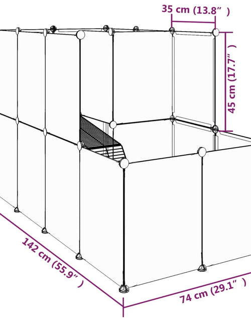 Încărcați imaginea în vizualizatorul Galerie, Cușcă pentru animale mici transparent 142x74x93 cm PP și oțel Lando - Lando
