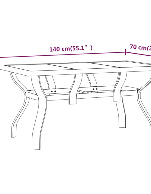 Încărcați imaginea în vizualizatorul Galerie, Masă de grădină, negru, 140x70x70 cm, oțel și sticlă - Lando
