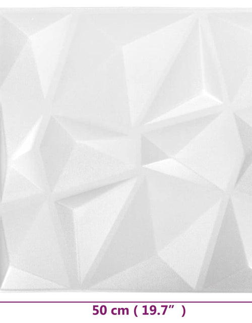 Încărcați imaginea în vizualizatorul Galerie, Panouri de perete 3D 48 buc. alb 50x50 cm model diamant 12 m² Lando - Lando
