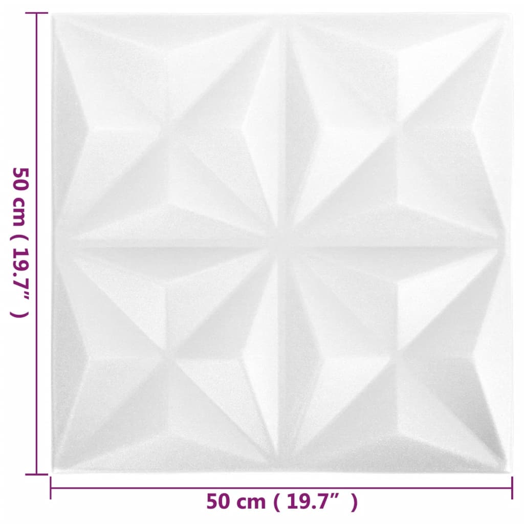 Panouri de perete 3D 24 buc. alb 50x50 cm model origami 6 m² Lando - Lando