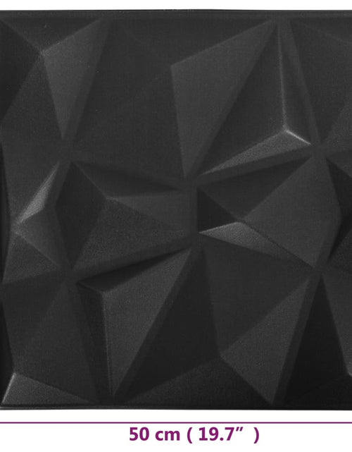 Încărcați imaginea în vizualizatorul Galerie, Panouri de perete 3D 24 buc. negru 50x50 cm model diamant 6 m² Lando - Lando
