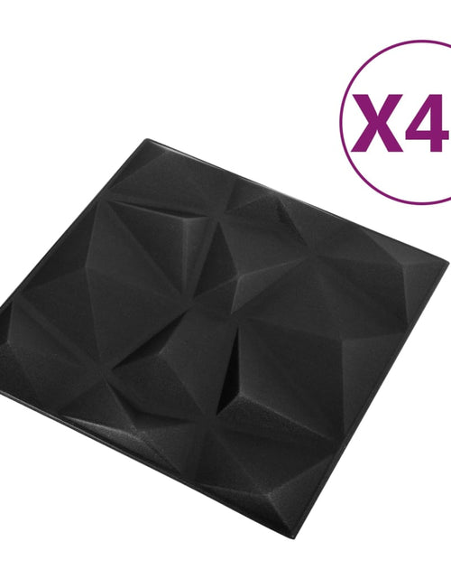 Загрузите изображение в средство просмотра галереи, Panouri de perete 3D 48 buc. negru 50x50 cm model diamant 12 m² Lando - Lando
