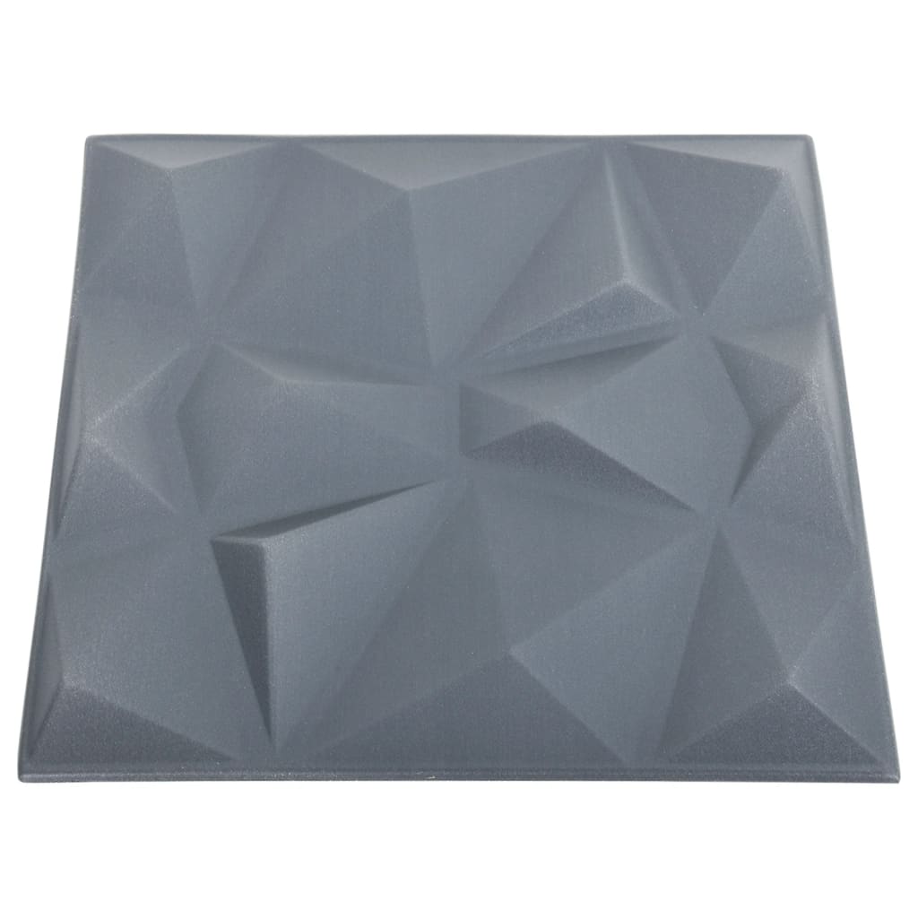 Panouri de perete 3D 24 buc. gri 50x50 cm model diamant 6 m² Lando - Lando