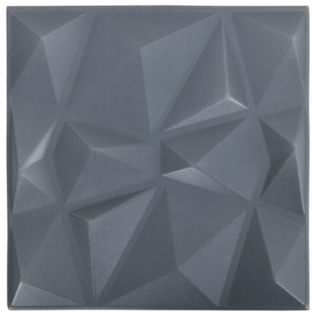 Panouri de perete 3D 24 buc. gri 50x50 cm model diamant 6 m² Lando - Lando