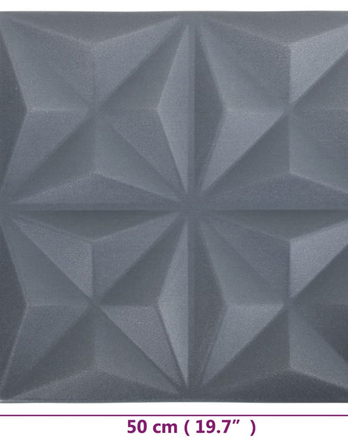 Încărcați imaginea în vizualizatorul Galerie, Panouri de perete 3D 48 buc. gri 50x50 cm model origami 12 m² Lando - Lando
