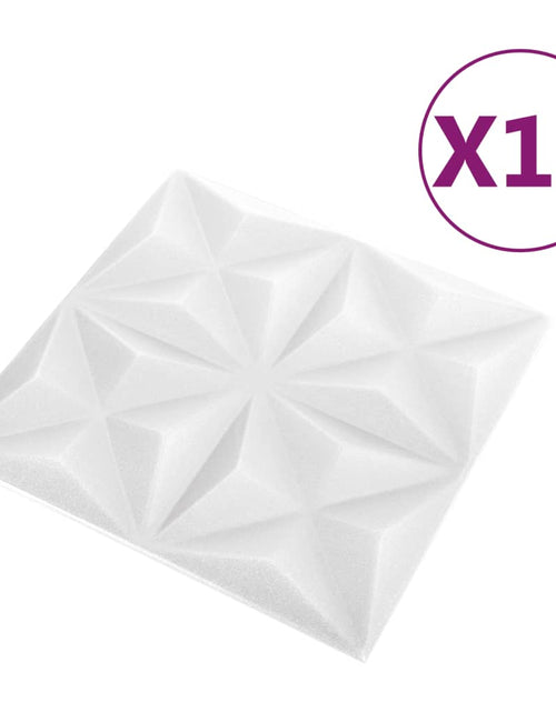 Încărcați imaginea în vizualizatorul Galerie, Panouri de perete 3D 12 buc. alb 50x50 cm model origami 3 m² - Lando
