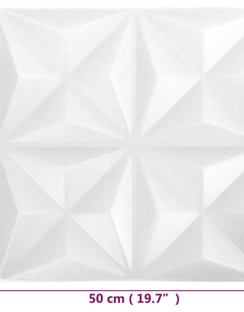 Загрузите изображение в средство просмотра галереи, Panouri de perete 3D 12 buc. alb 50x50 cm model origami 3 m² - Lando
