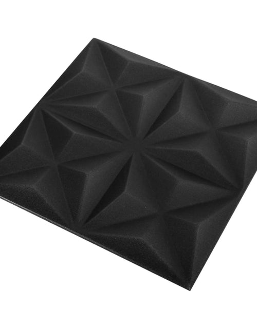 Încărcați imaginea în vizualizatorul Galerie, Panouri de perete 3D 12 buc. negru 50x50 cm model origami 3 m² Lando - Lando
